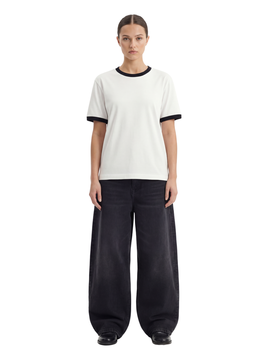 BLANK RINGER TEE - WHITE
