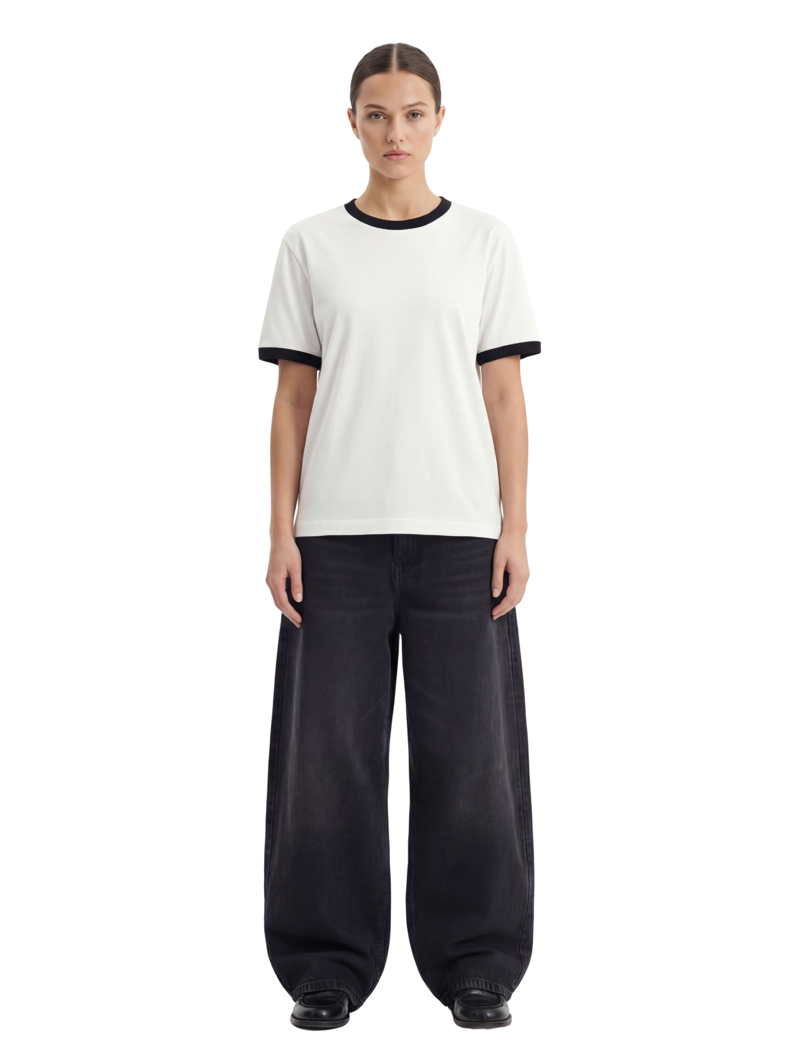BLANK RINGER TEE - WHITE