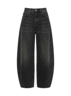 DENIM JEANS-BALLON FIT BLACK (UNISEX)