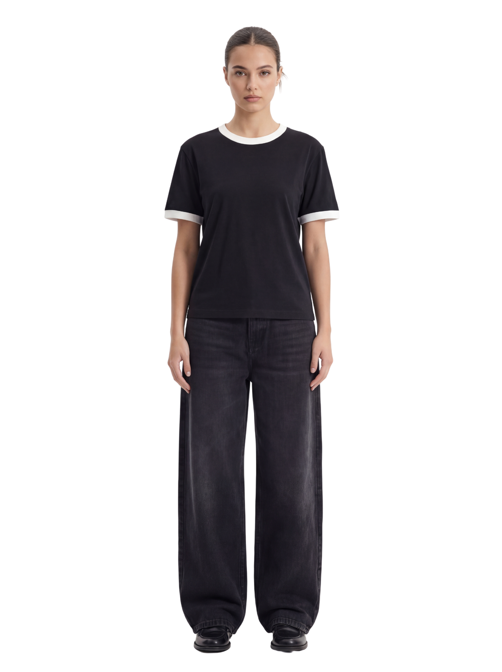 BLANK RINGER TEE - BLACK