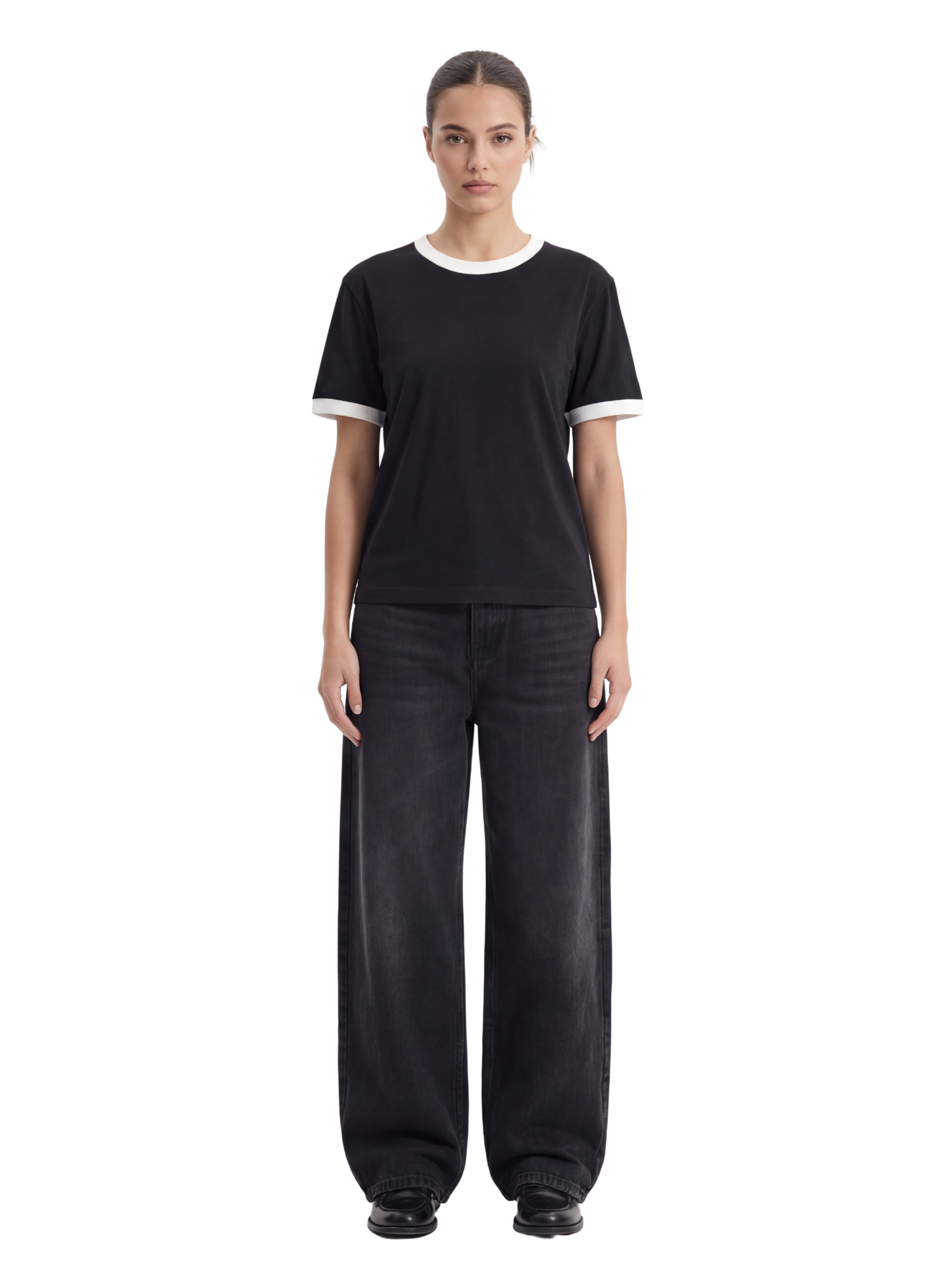 BLANK RINGER TEE - BLACK
