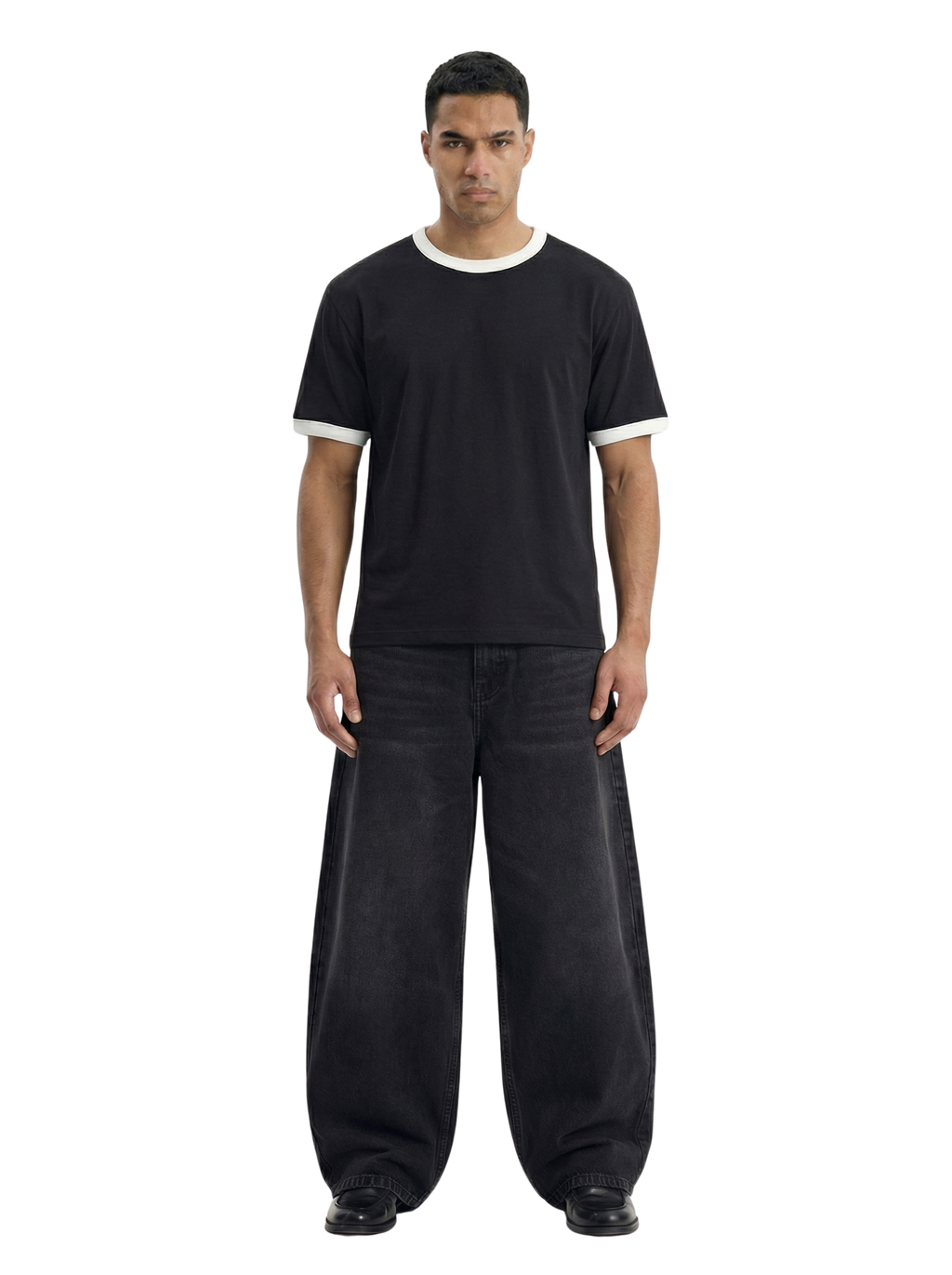 BLANK RINGER TEE - BLACK