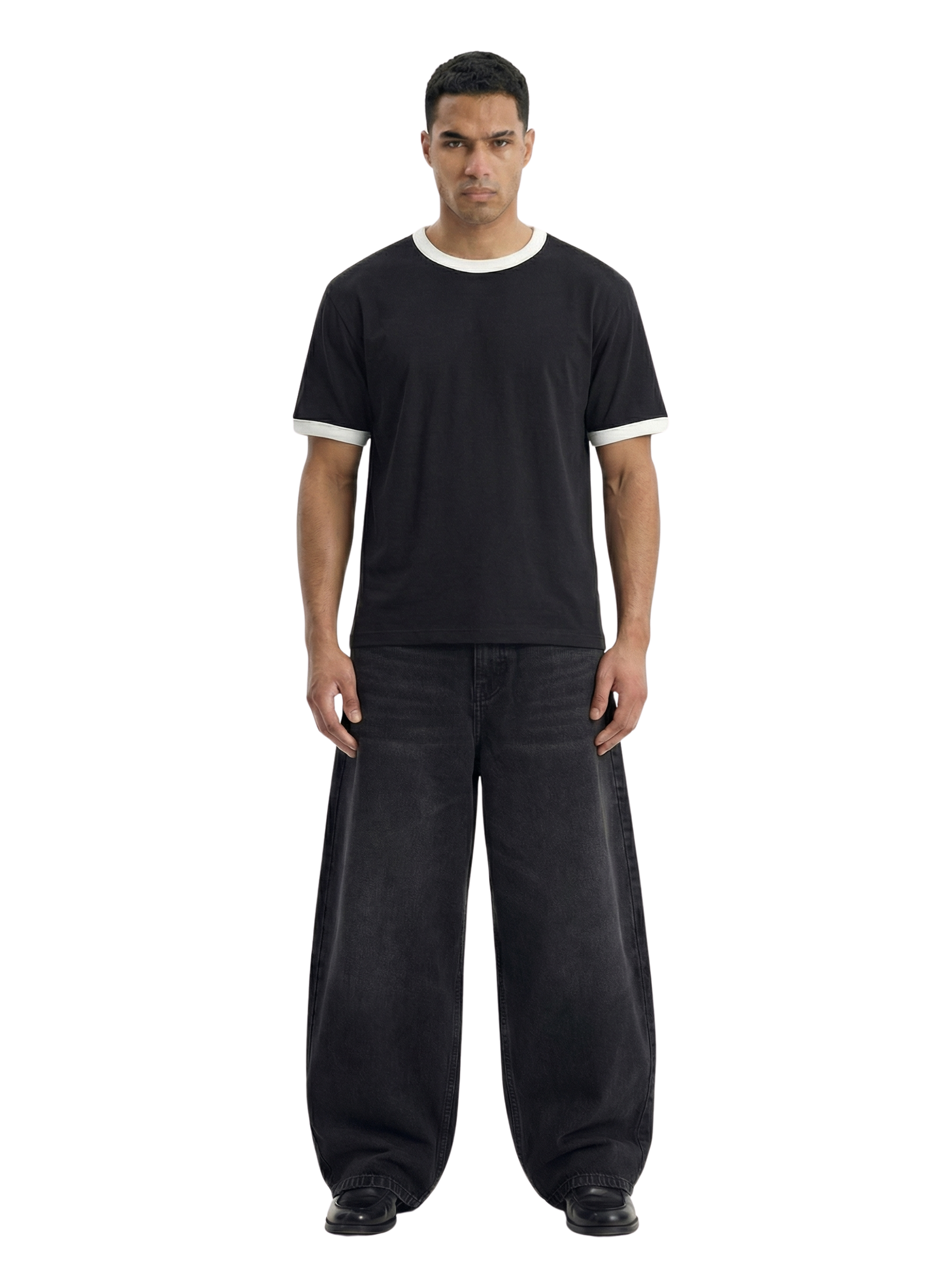 BLANK RINGER TEE - BLACK