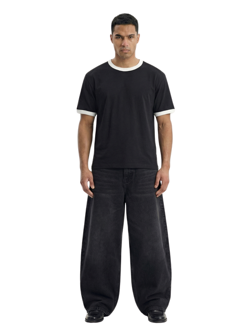 BLANK RINGER TEE - BLACK