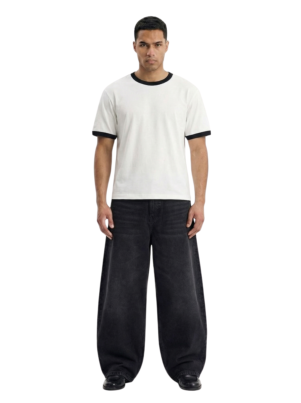 BLANK RINGER TEE - WHITE