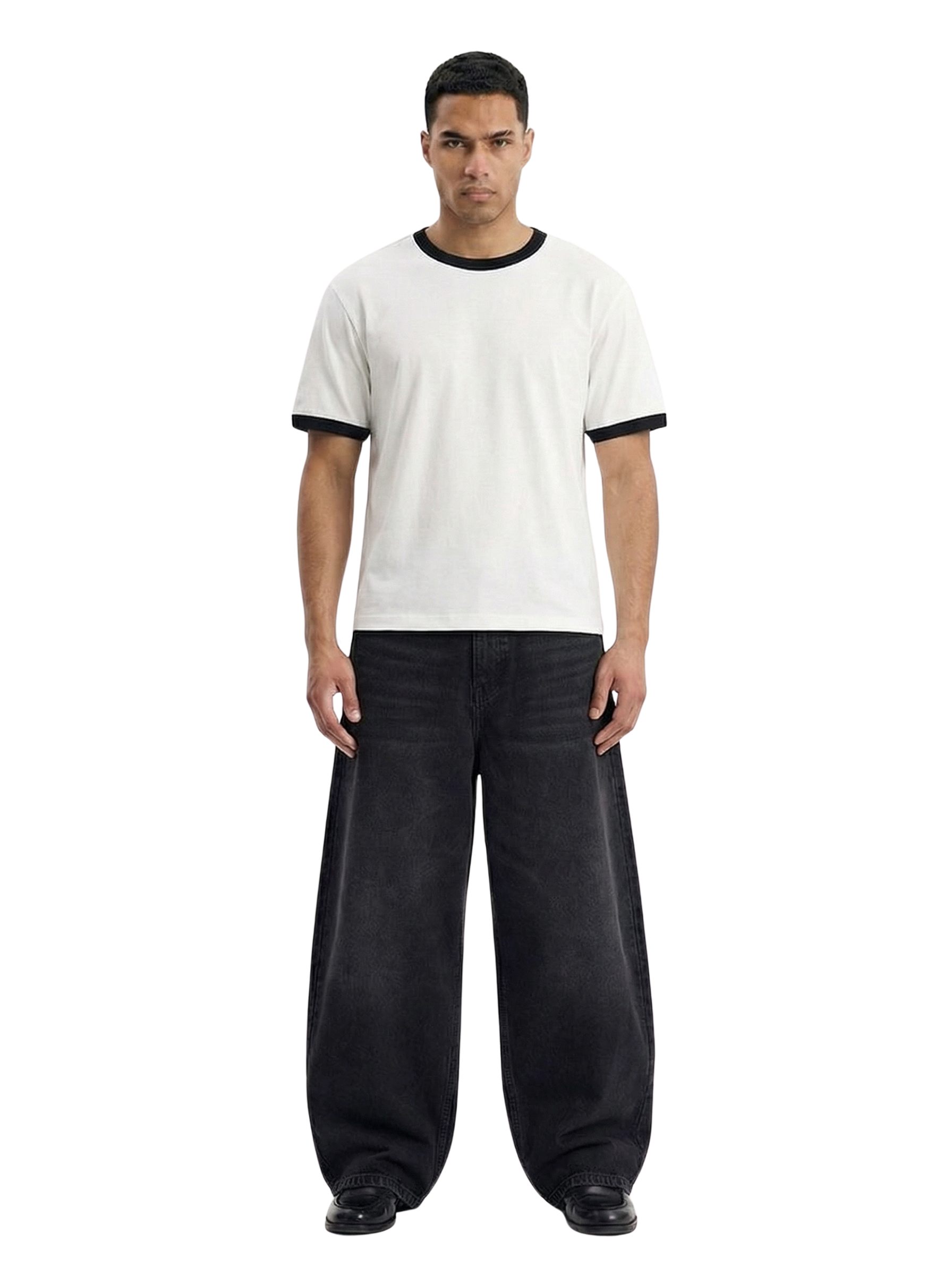 BLANK RINGER TEE - WHITE