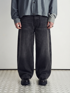 DENIM JEANS-BALLON FIT BLACK (UNISEX)